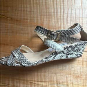 Jimmy Choo Snake Print Wedges 37 6.5 7